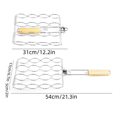 BBQ Corn & Vegetable Grill Clip — Anti-Scald Folding Handle