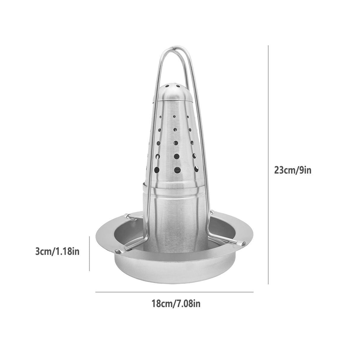 Stainless Steel Chicken Roaster Rack — Upright BBQ Grill Stand