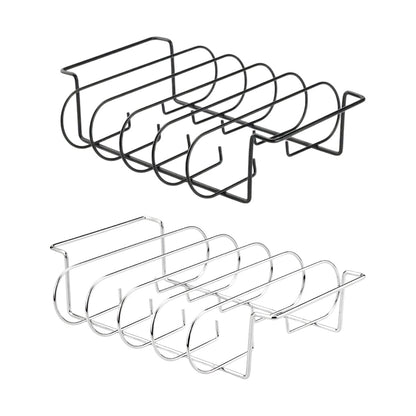 BBQ Rib & Roasting Rack — Stainless Steel Grill Basket